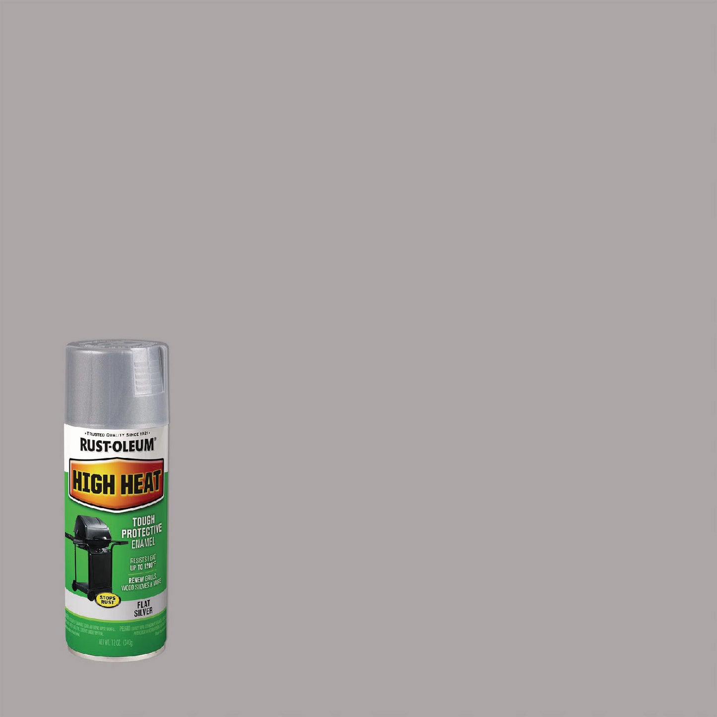 Rust-Oleum® High Heat Enamel Spray Paint, Flat Silver, 12 oz Aerosol Can, 6/Carton (RST7716830)