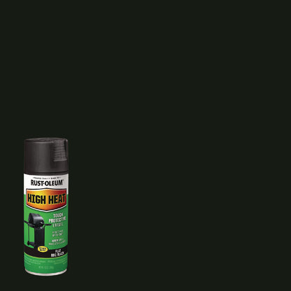 Rust-Oleum® High Heat Enamel Spray Paint, Flat Black, 12 oz Aerosol Can, 6/Carton (RST7778830)