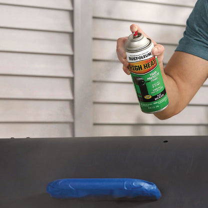 Rust-Oleum® High Heat Enamel Spray Paint, Flat Black, 12 oz Aerosol Can, 6/Carton (RST7778830)