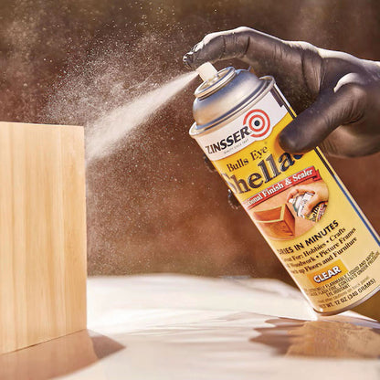Zinsser® Clear Bulls Eye Shellac Spray, Gloss Clear, 12 oz Aerosol Can, 6/Carton (RST408)