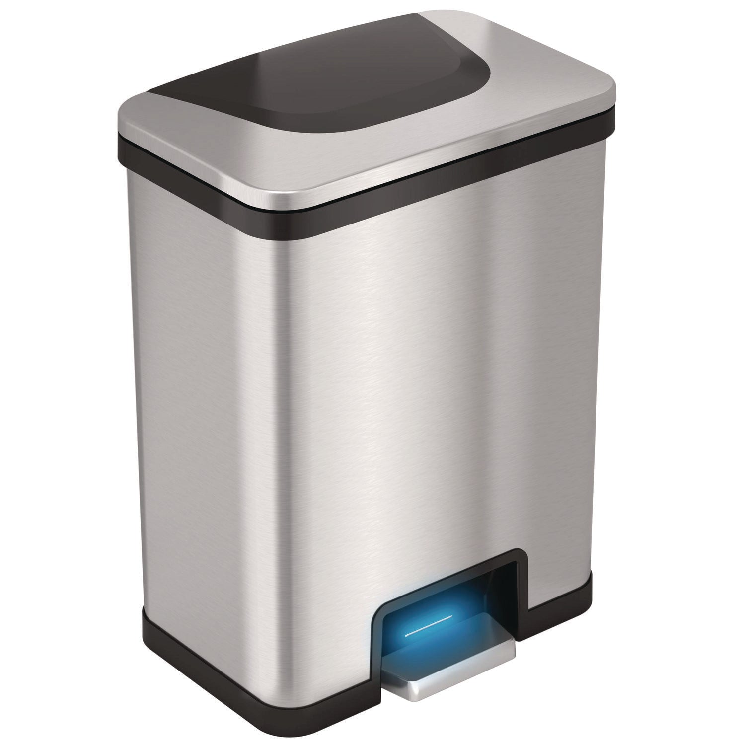hls-commercial-r-step-pedal-sensor-trash-can-13-gal-plastic-stainless-steel-silver-black-hlmhls13sb_1