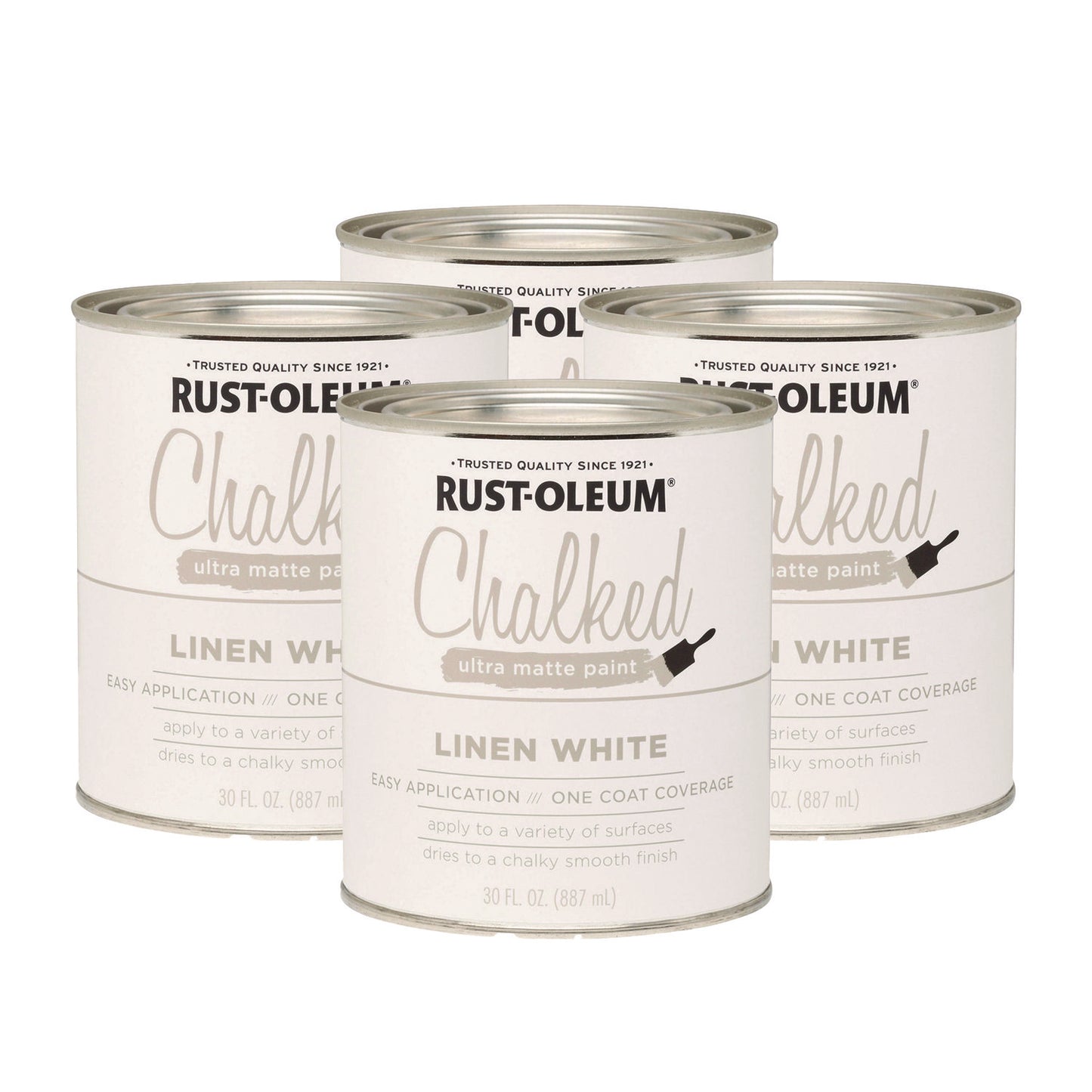 Rust-Oleum® Ultra Matte Chalked Paint, Matte White, Quart Can, 2/Carton (RST285140)
