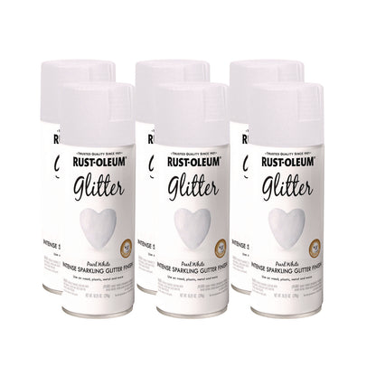 Rust-Oleum® Specialty Glitter Spray Paint, Glitter White, 10.25 oz Aerosol Can, 6/Carton (RST299426)