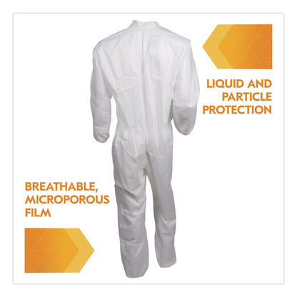 KleenGuard™ KGA35 Liquid and Particle Protection Coveralls, Elastic Wrist and Ankles, Medium, White, 25/Carton (ANS38926)