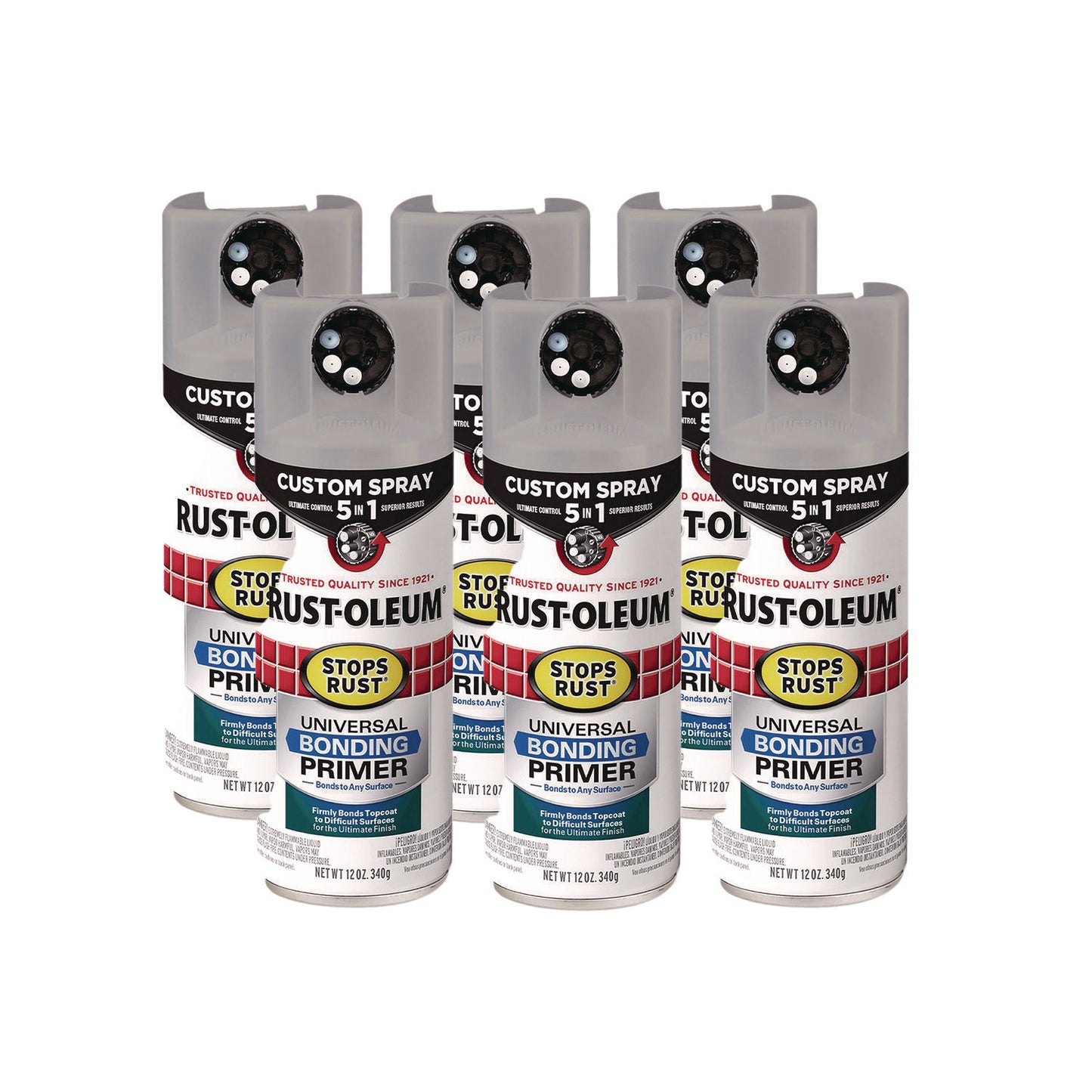 Rust-Oleum® Stops Rust 5-in-1 Spray Paint, Gray, 12 oz Aerosol Can, 6/Carton (RST384761)