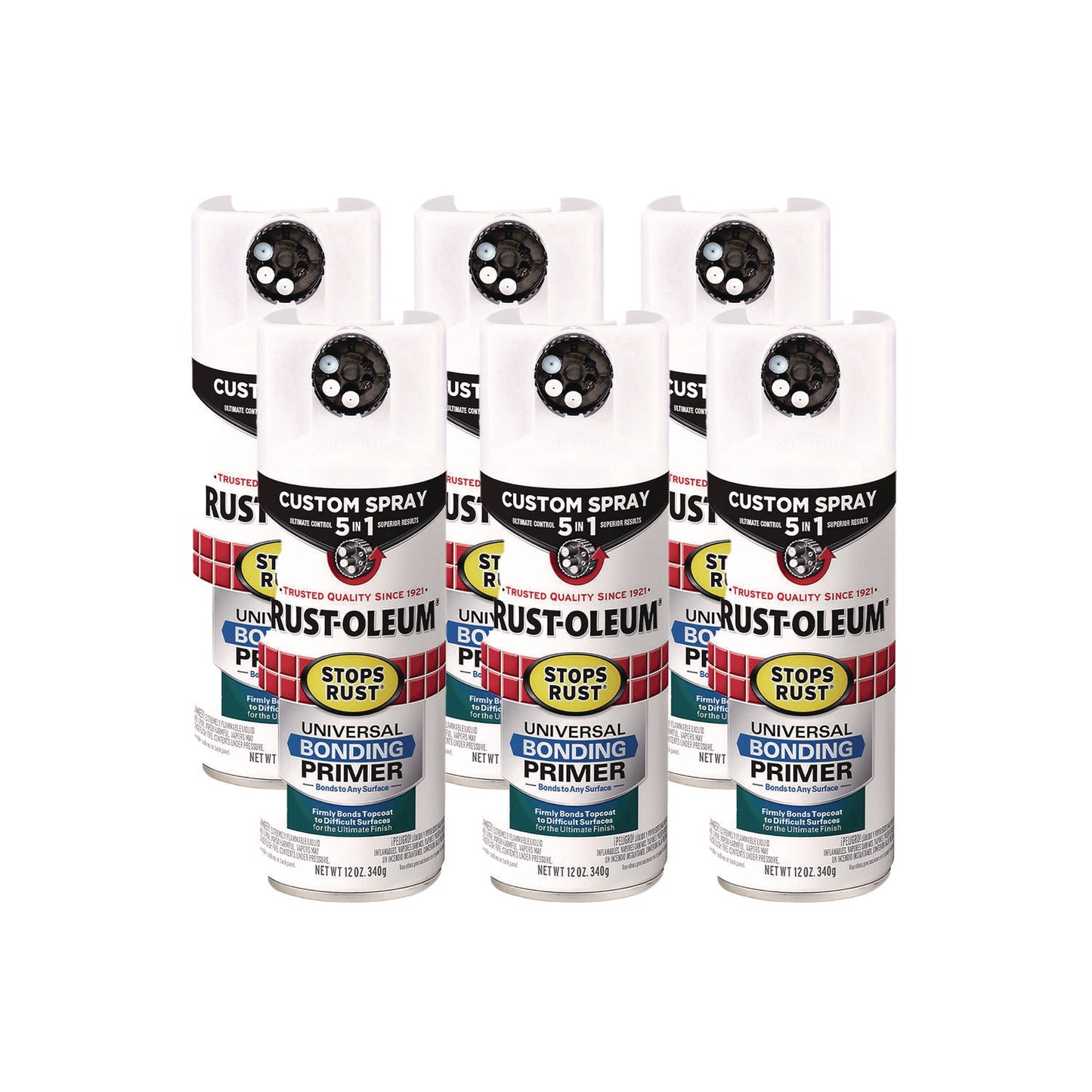 Rust-Oleum® Stops Rust 5-in-1 Spray Paint, White, 12 oz Aerosol Can, 6/Carton (RST384759)