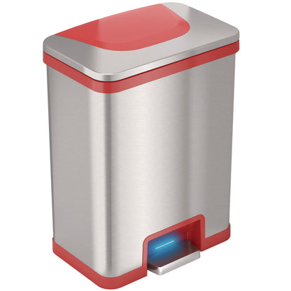 hls-commercial-r-step-pedal-sensor-trash-can-13-gal-plastic-stainless-steel-silver-red-hlmhls13sr_1