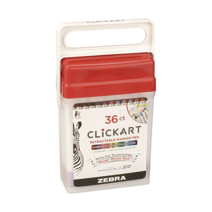 zebra-clickart-porous-point-pen-retractable-fine-0-6-mm-assorted-ink-white-barrel-36-pack-zeb69836_3