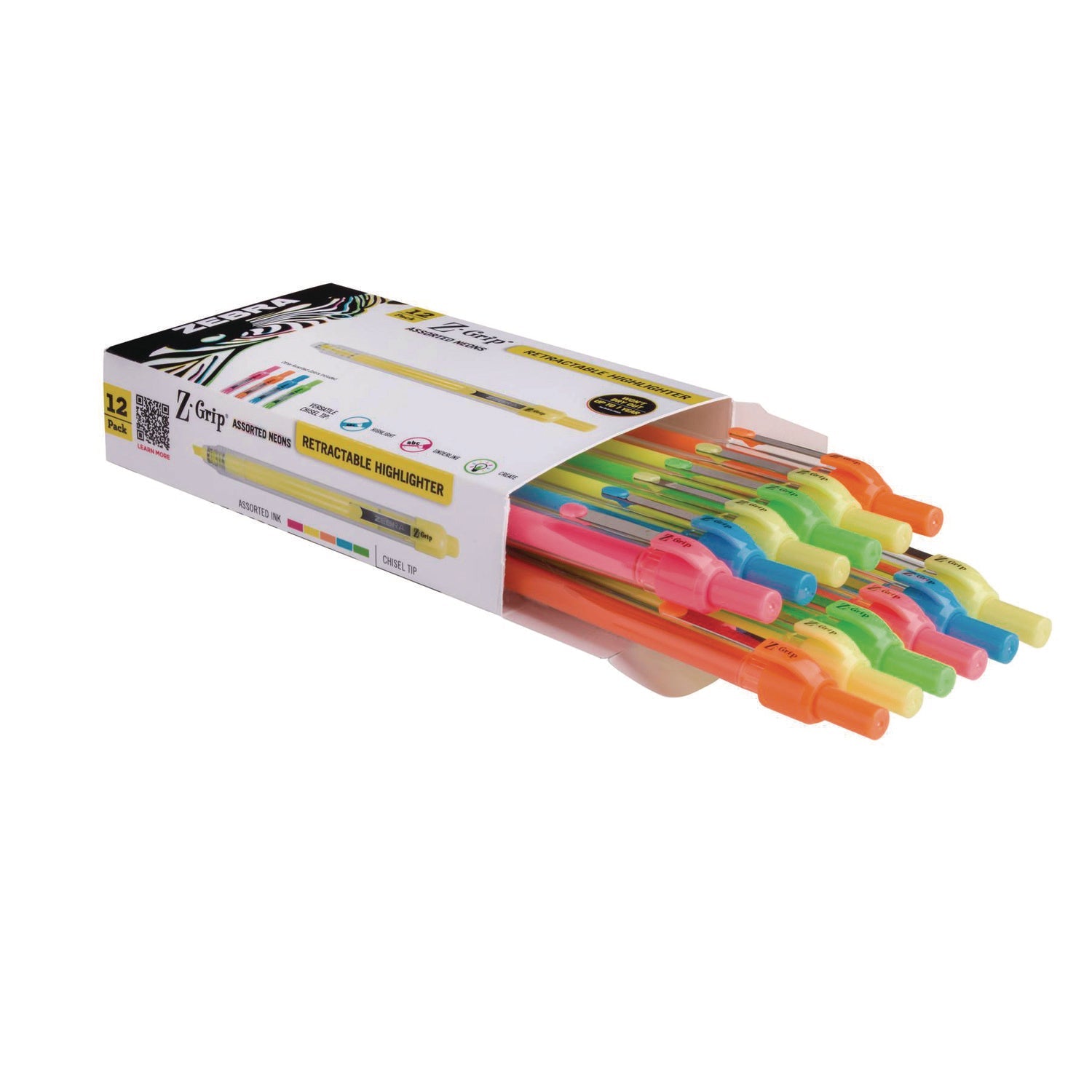 zebra-z-grip-retractable-highlighter-markers-assorted-neon-ink-chisel-tip-assorted-neon-barrel-dozen-zeb71200_2