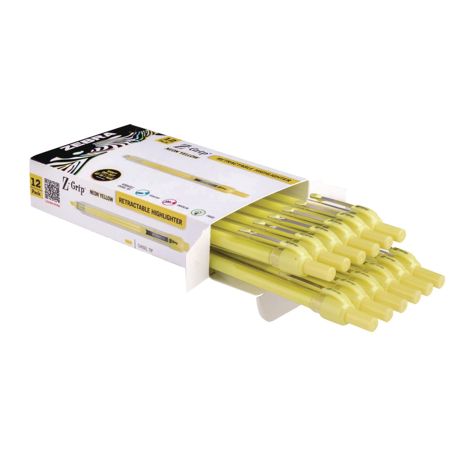 zebra-z-grip-retractable-highlighter-markers-neon-yellow-ink-chisel-tip-neon-yellow-barrel-dozen-zeb71250_3