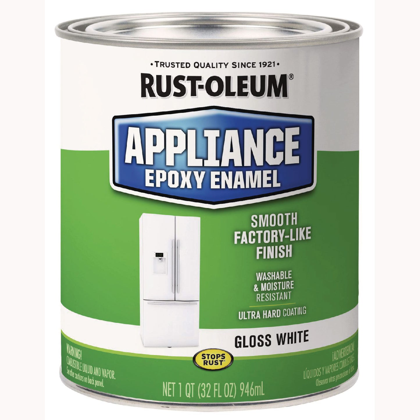 Rust-Oleum® Appliance Epoxy Gloss Paint, Gloss White, 1 qt Bucket/Pail, 2/Carton (RST241168)