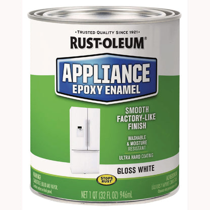 Rust-Oleum® Appliance Epoxy Gloss Paint, Gloss White, 1 qt Bucket/Pail, 2/Carton (RST241168)