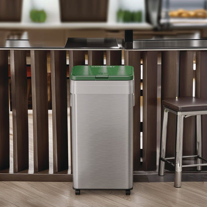 hls-commercial-r-open-top-compost-bin-with-wheels-and-color-coded-lid-21-gal-plastic-stainless-steel-silver-green-hlmhls21uotmcop_3