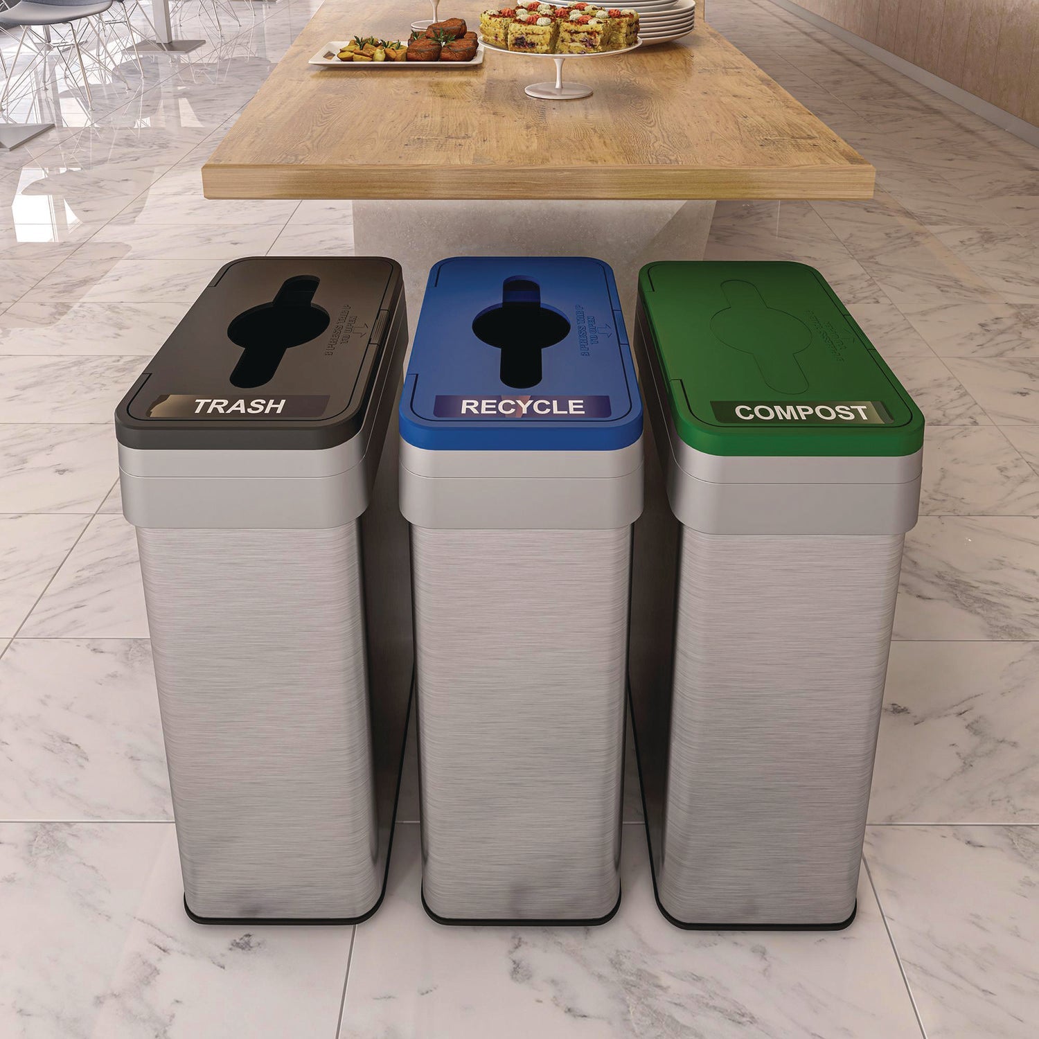 hls-commercial-r-open-top-recycle-bin-with-color-coded-lid-21-gal-plastic-stainless-steel-silver-blue-hlmhls21uotrec_3