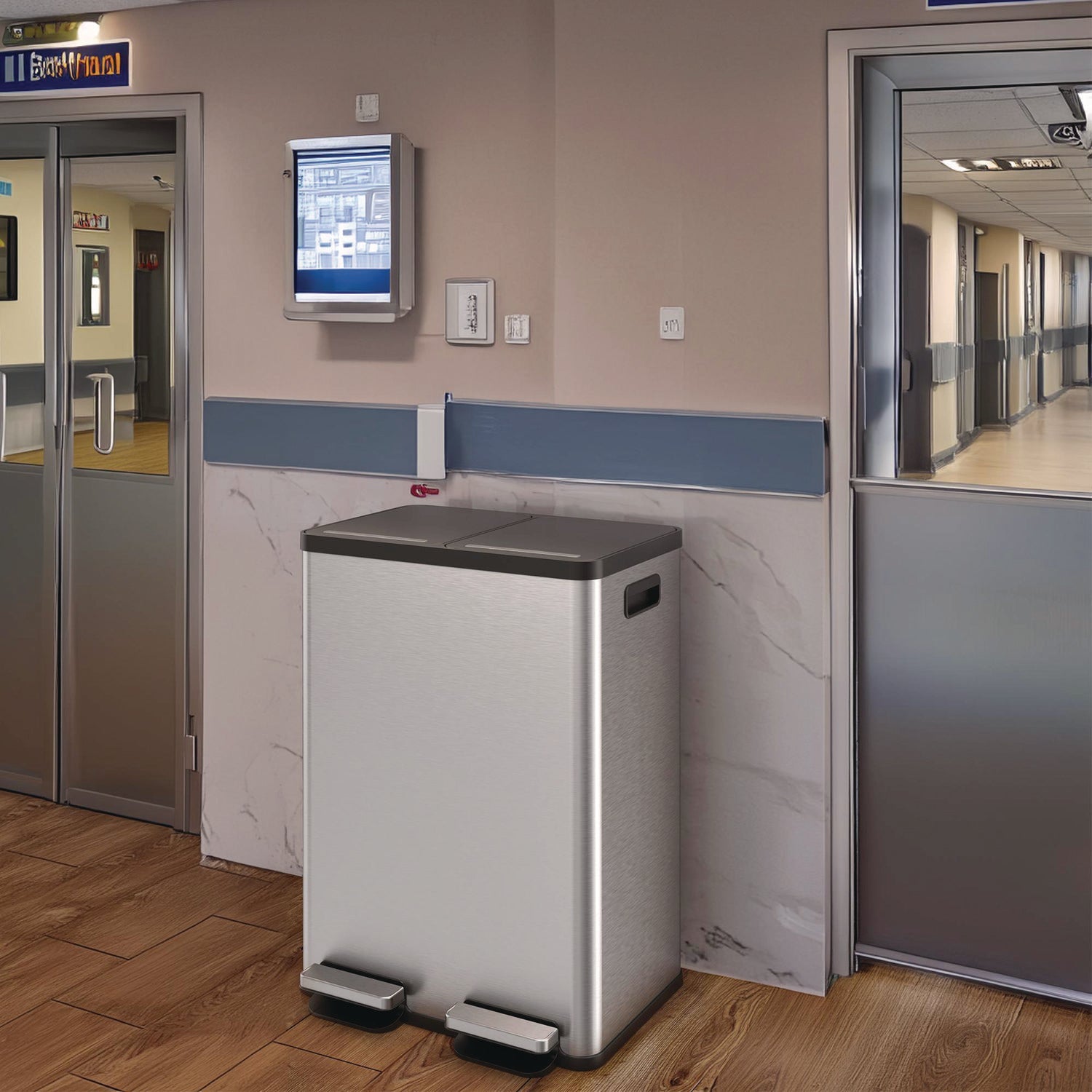 hls-commercial-r-fire-resistant-step-pedal-trash-can-and-recycle-bin-16-gal-plastic-stainless-steel-silver-hlmhlss16rfr_3