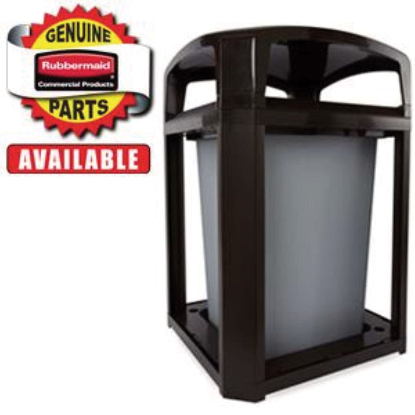 Rubbermaid® Commercial Stationary/Moving Collar for Container, Square, 26.25 x 26.25 x 4, Black (SGSFG3975L3BLA)