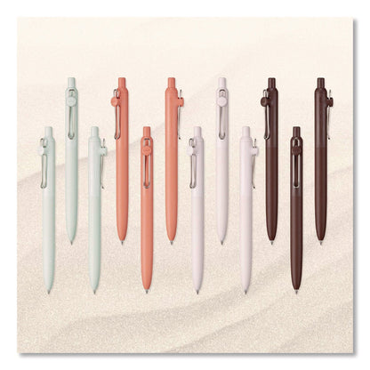 uniball-zento-gel-pen-retractable-medium-0-7-mm-black-ink-adobe-linen-mist-umber-barrel-colors-dozen-ubc70660_3