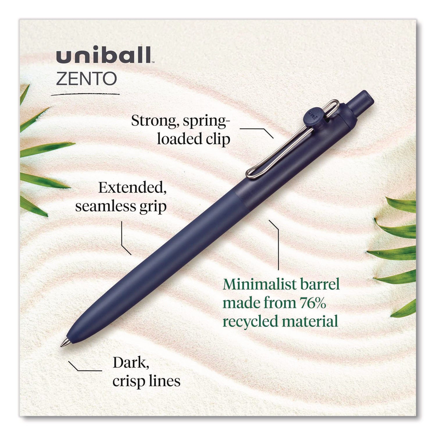 uniball-zento-gel-pen-retractable-medium-0-7-mm-black-ink-coastal-fog-ivory-lavender-barrel-colors-dozen-ubc70663_2