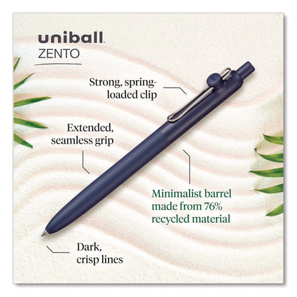 uniball-zento-gel-pen-retractable-medium-0-7-mm-black-ink-coastal-fog-ivory-lavender-barrel-colors-dozen-ubc70663_2