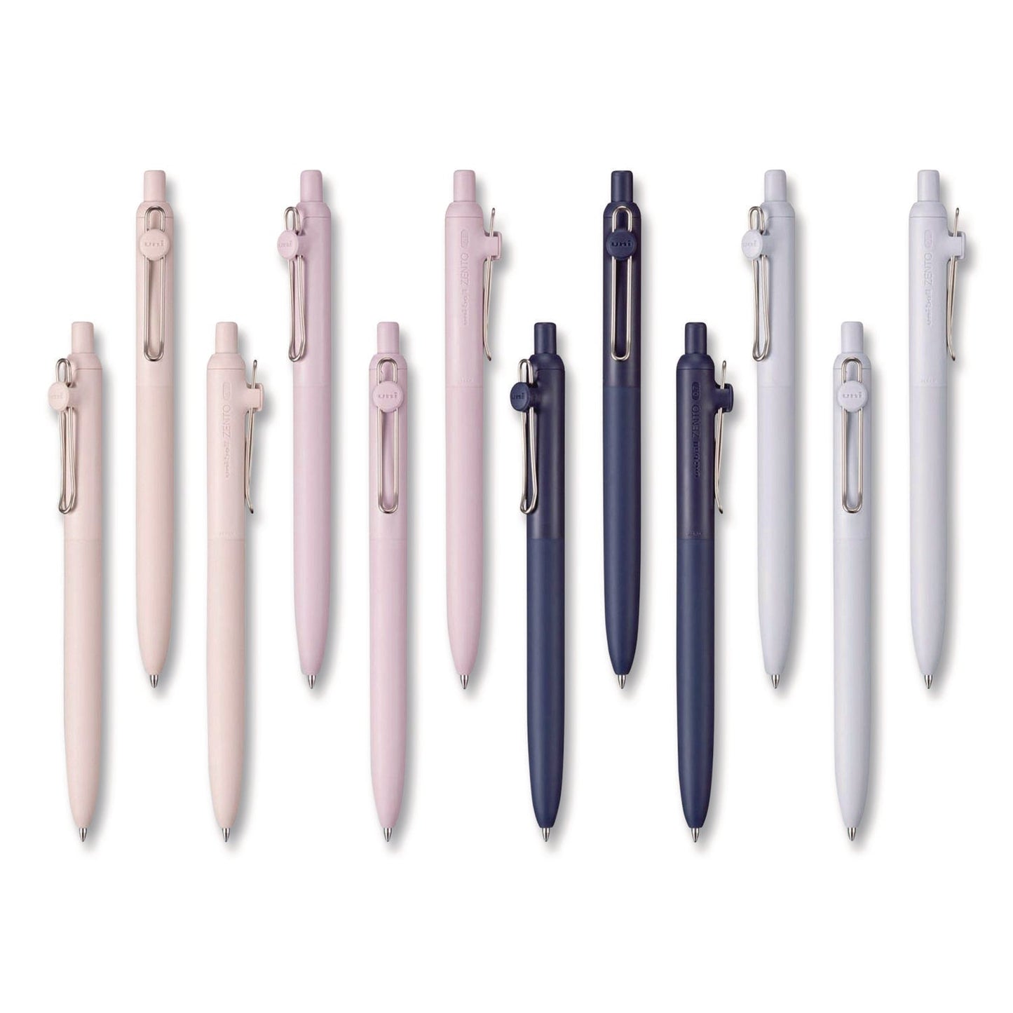 uniball-zento-gel-pen-retractable-medium-0-7-mm-black-ink-coastal-fog-ivory-lavender-barrel-colors-dozen-ubc70663_3
