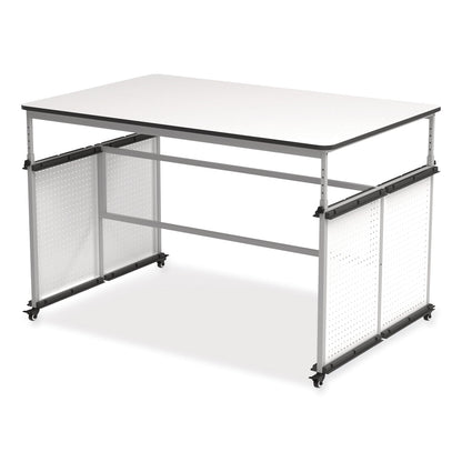 Luxor MBS Classroom Science Lab Makerspace Table, Rectangular, 60.25 x 39.25 x 38, White Top, Gray Base/Legs (LXCDTTB001)