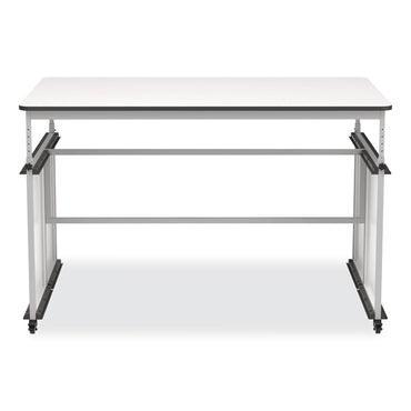 Luxor MBS Classroom Science Lab Makerspace Table, Rectangular, 60.25 x 39.25 x 38, White Top, Gray Base/Legs (LXCDTTB001)