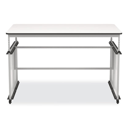 Luxor MBS Classroom Science Lab Makerspace Table, Rectangular, 60.25 x 39.25 x 38, White Top, Gray Base/Legs (LXCDTTB001)