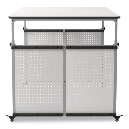 Luxor MBS Classroom Science Lab Makerspace Table, Rectangular, 60.25 x 39.25 x 38, White Top, Gray Base/Legs (LXCDTTB001)
