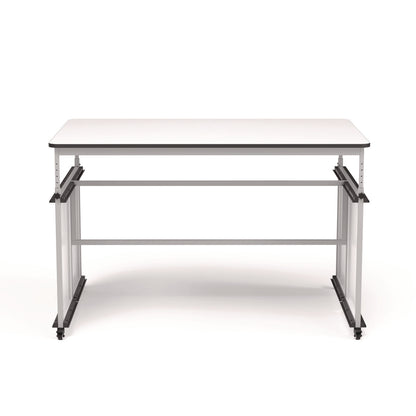 Luxor MBS Classroom Science Lab Makerspace Table, Rectangular, 60.25 x 39.25 x 38, White Top, Gray Base/Legs (LXCDTTB001)