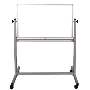Luxor Mobile Magnetic Whiteboard, 36" x 24", White Surface, Silver Aluminum Frame (LXCMB3624WW)
