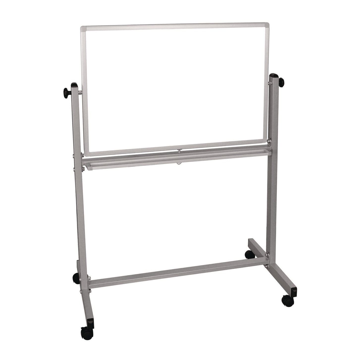 Luxor Mobile Magnetic Whiteboard, 36" x 24", White Surface, Silver Aluminum Frame (LXCMB3624WW)