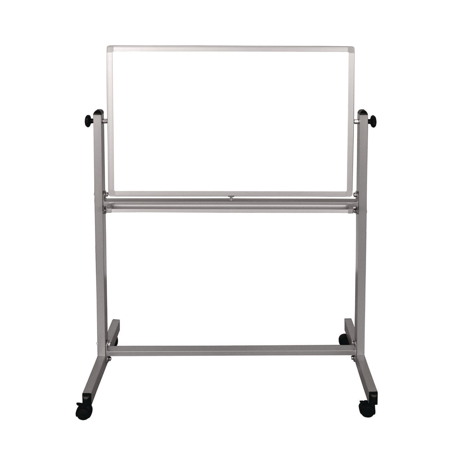 Luxor Mobile Magnetic Whiteboard, 36" x 24", White Surface, Silver Aluminum Frame (LXCMB3624WW)