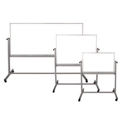 Luxor Mobile Magnetic Whiteboard, 36" x 24", White Surface, Silver Aluminum Frame (LXCMB3624WW)