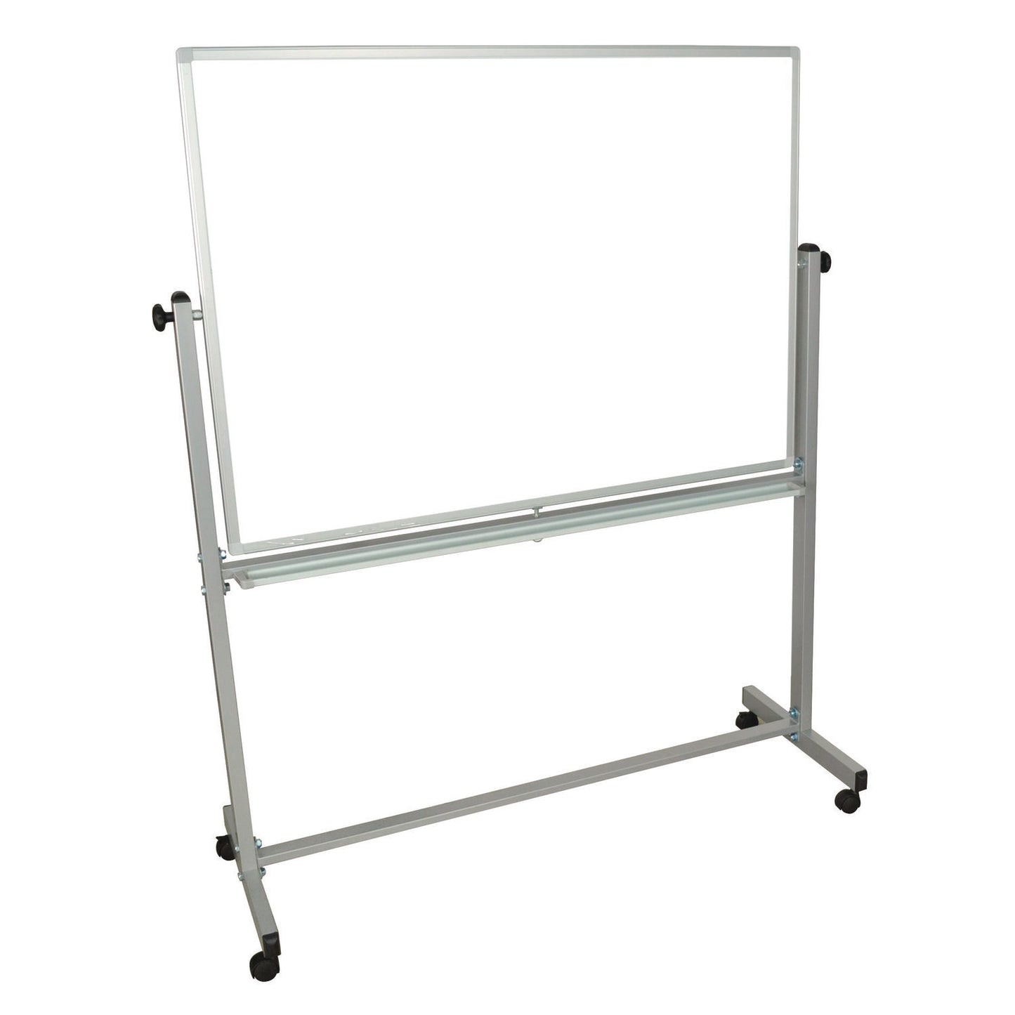Luxor Mobile Magnetic Whiteboard, 48" x 36", White Surface, Silver Aluminum Frame (LXCMB4836WW)