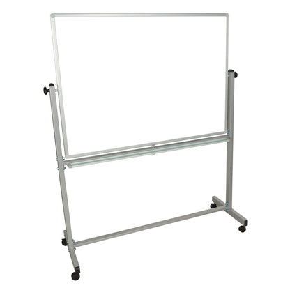 Luxor Mobile Magnetic Whiteboard, 48" x 36", White Surface, Silver Aluminum Frame (LXCMB4836WW)