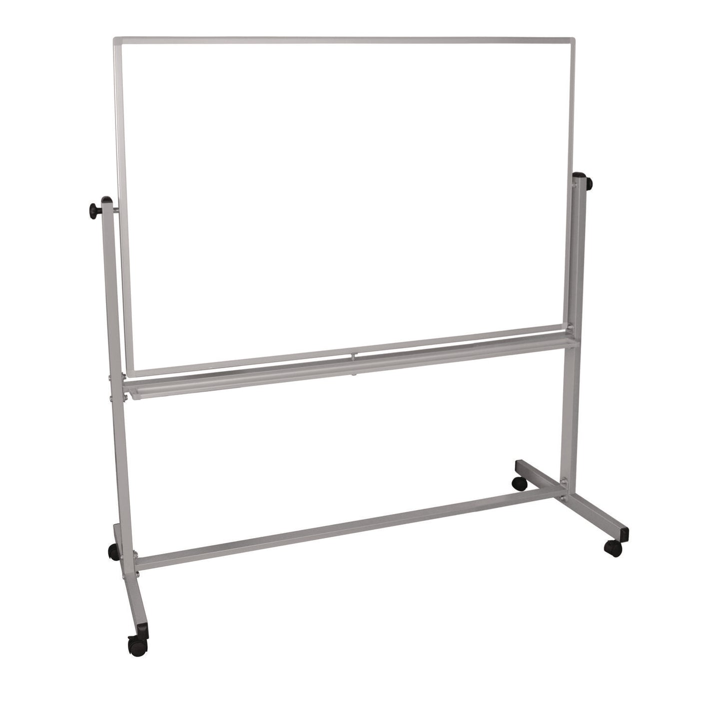 Luxor Mobile Magnetic Whiteboard, 60" x 40", White Surface, Silver Aluminum Frame (LXCMB6040WW)