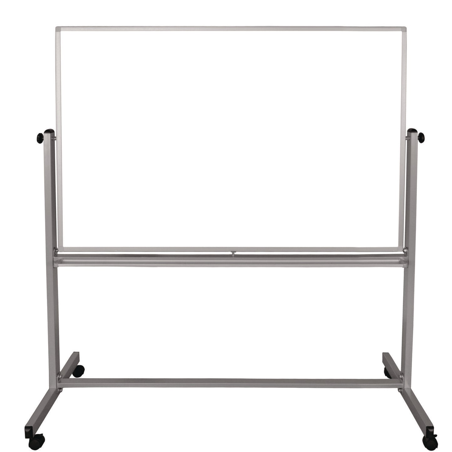 Luxor Mobile Magnetic Whiteboard, 60" x 40", White Surface, Silver Aluminum Frame (LXCMB6040WW)