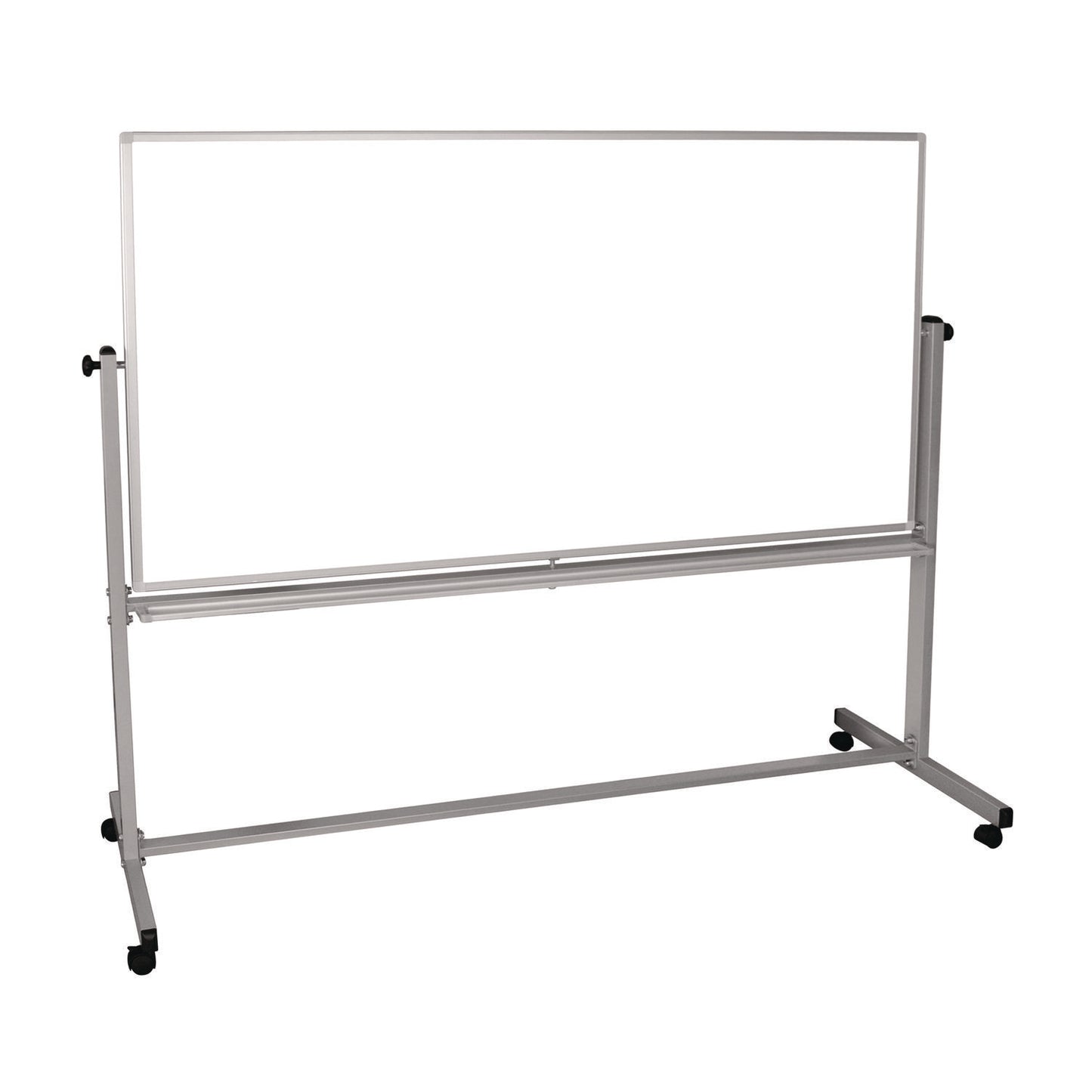 Luxor Mobile Magnetic Whiteboard, 72" x 40", White Surface, Silver Aluminum Frame (LXCMB7240WW)