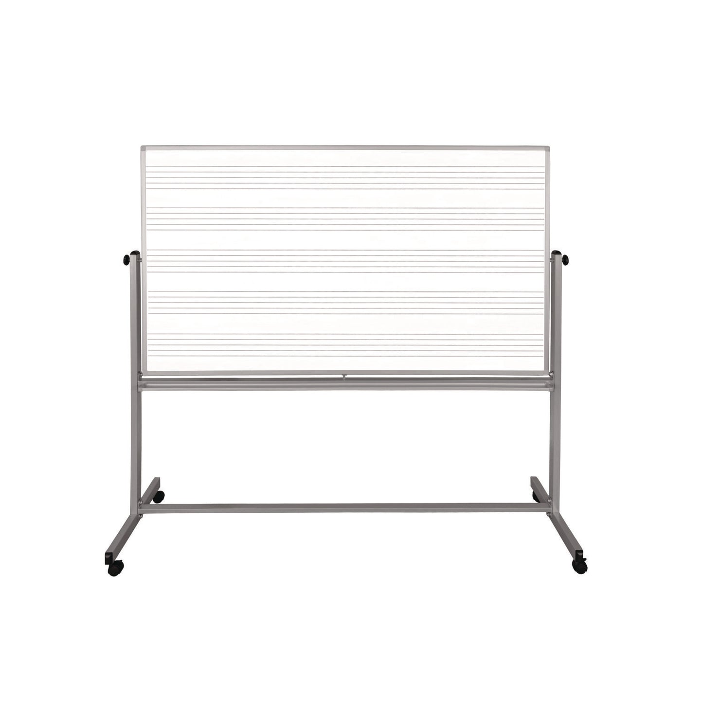 Luxor Mobile Music Staff Whiteboard, Dual-Sided Music Notation, 72" x 48", White Surface, Silver Aluminum Frame (LXCMB7248MM)
