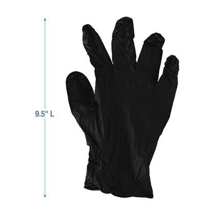 Boardwalk® 396 Series Disposable General-Purpose Nitrile Gloves, Powder-Free, X-Small, 4.4 mil Thick, 9.5" Long, Black, 100/Box (BWK396XSBXA)
