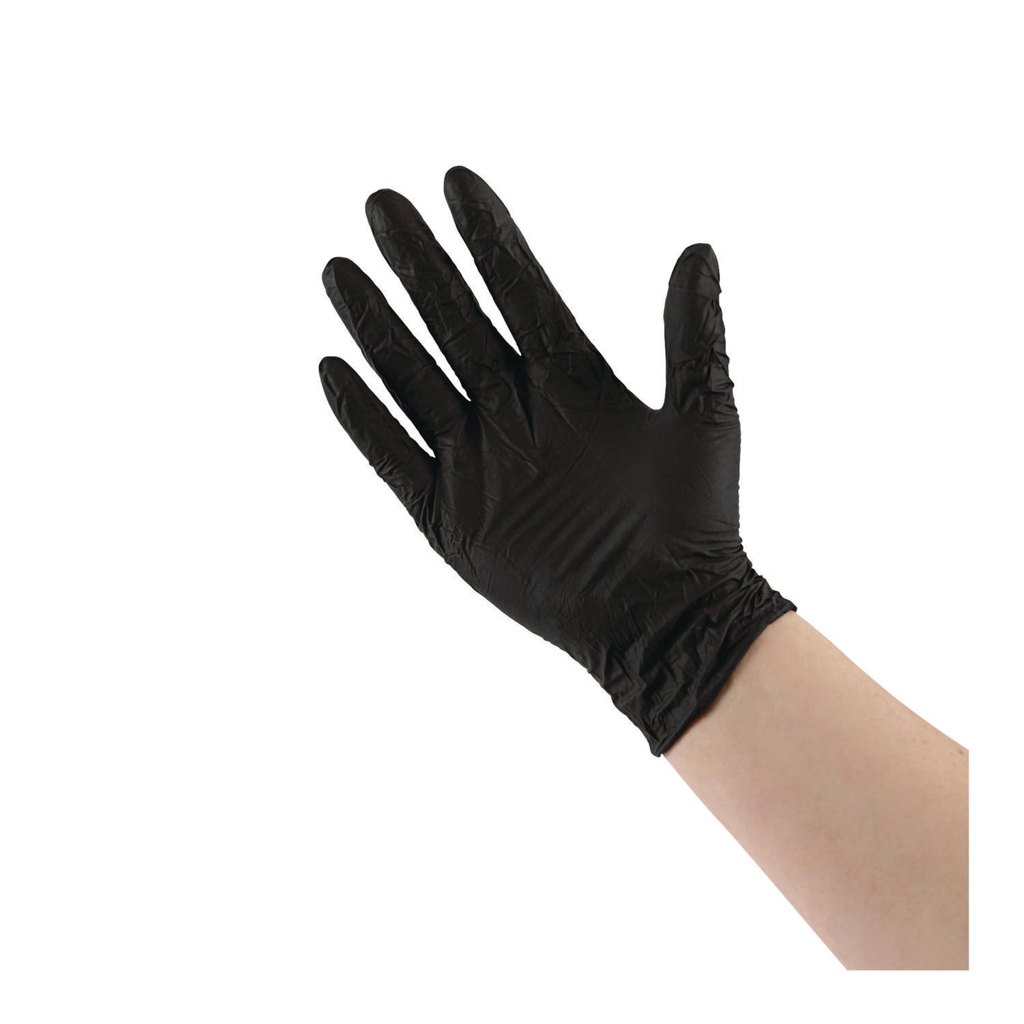 Boardwalk® 396 Series Disposable General-Purpose Nitrile Gloves, Powder-Free, X-Small, 4.4 mil Thick, 9.5" Long, Black, 100/Box (BWK396XSBXA)