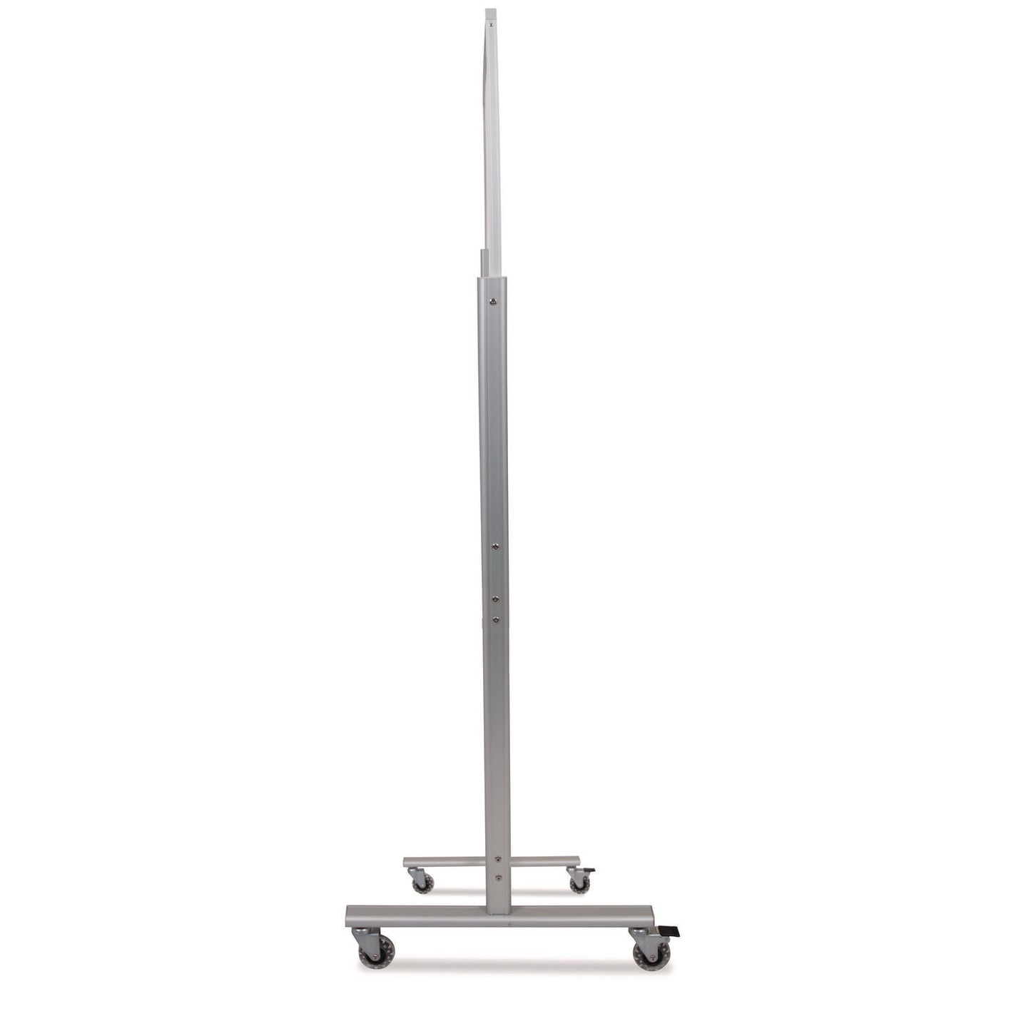 Luxor Mobile Magnetic Glass Dry Erase Board, 60" x 40", White Surface, Silver Aluminum Frame (LXCMMGB6040)
