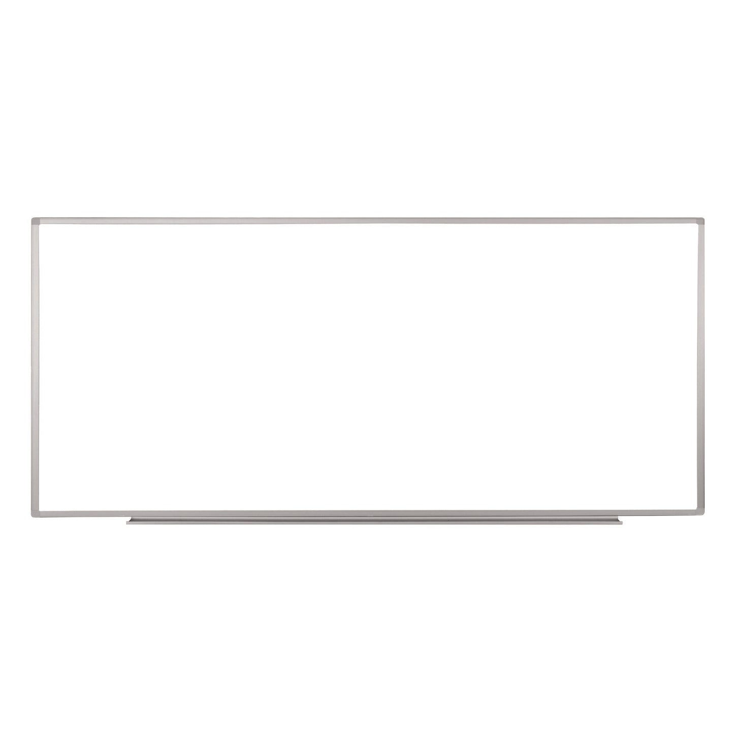 Luxor Wall-Mounted Magnetic Whiteboard, 96" x 40", White Surface, Silver Aluminum Frame (LXCWB9640W)
