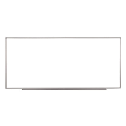 Luxor Wall-Mounted Magnetic Whiteboard, 96" x 40", White Surface, Silver Aluminum Frame (LXCWB9640W)