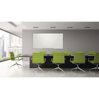 Luxor Magnetic Wall-Mounted Glass Board, 96" x 48", White Surface, Frameless (LXCWGB9648M)