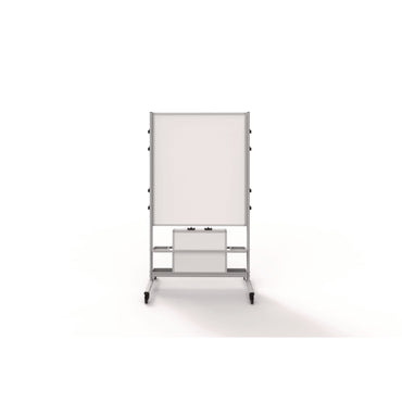 Luxor Mobile Collaboration Station Whiteboard with 4 Attachable Marker Boards, 40.4" x 48.6", White Surface, Silver Aluminum Frame (LXCCLLABSTO)