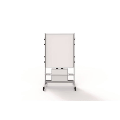 Luxor Mobile Collaboration Station Whiteboard with 4 Attachable Marker Boards, 40.4" x 48.6", White Surface, Silver Aluminum Frame (LXCCLLABSTO)