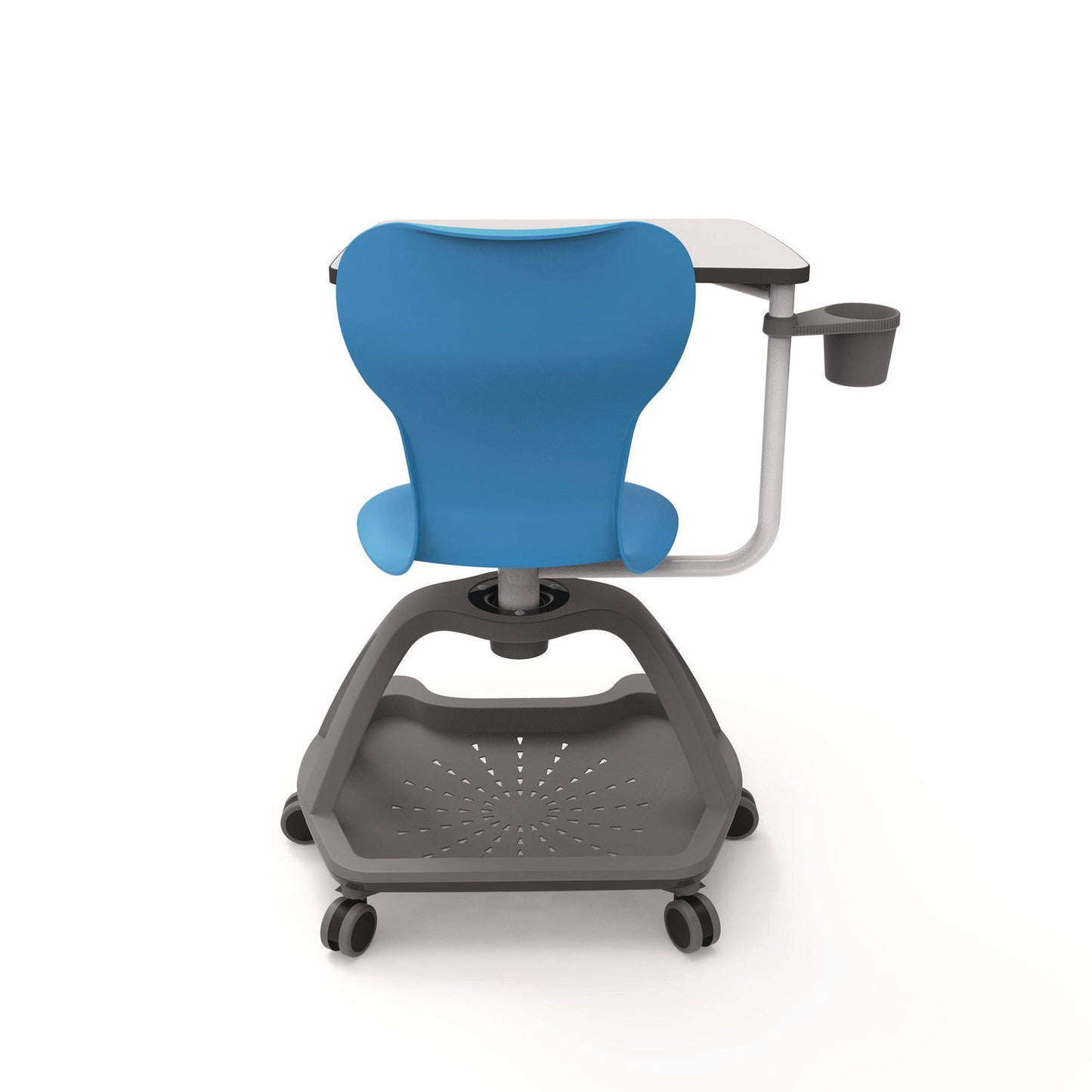 Luxor Classroom Series All-In-One Student Desk and Chair, Supports Up to 330 lb, 19" Seat Height, Blue Seat/Back, Gray Base (LXCSTDENTMTACHR)