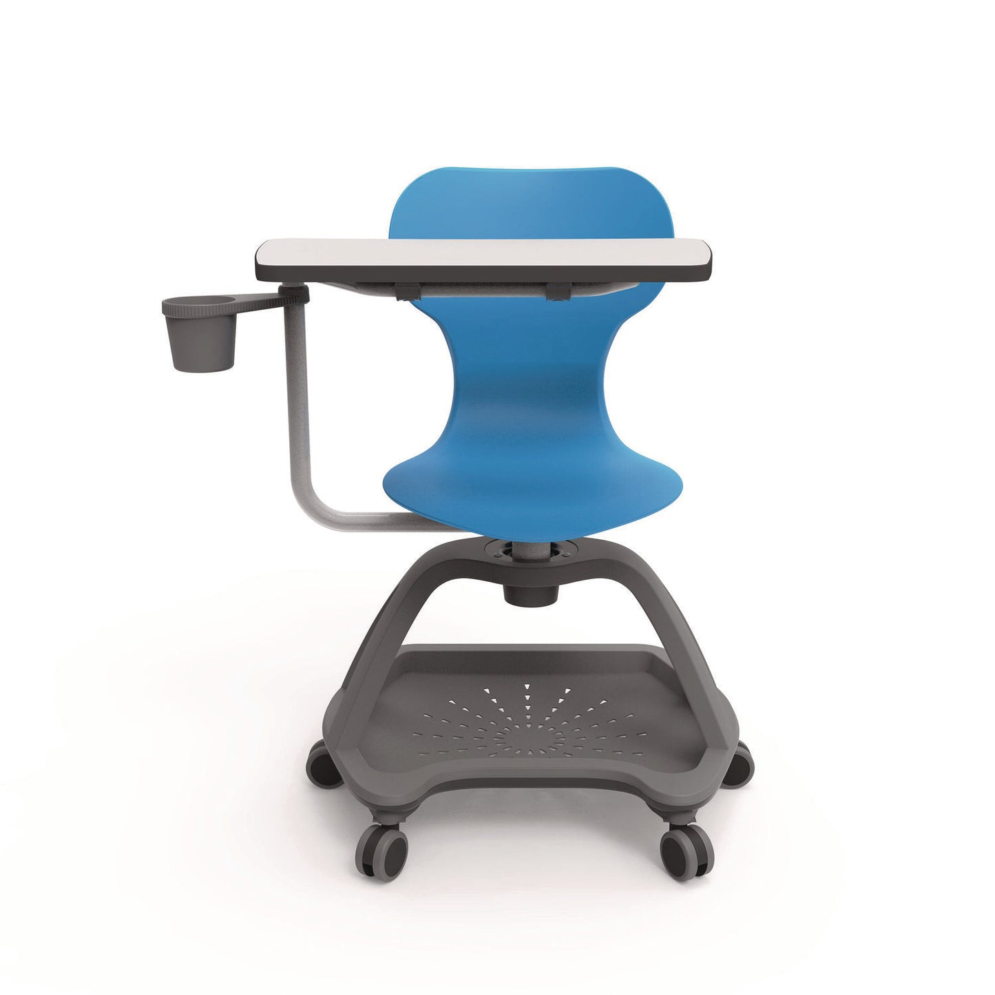 Luxor Classroom Series All-In-One Student Desk and Chair, Supports Up to 330 lb, 19" Seat Height, Blue Seat/Back, Gray Base (LXCSTDENTMTACHR)
