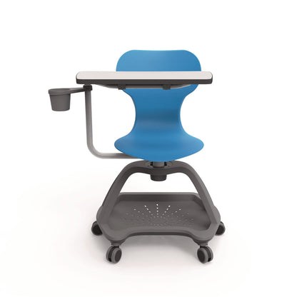 Luxor Classroom Series All-In-One Student Desk and Chair, Supports Up to 330 lb, 19" Seat Height, Blue Seat/Back, Gray Base (LXCSTDENTMTACHR)
